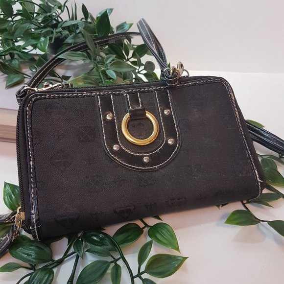 Crossbody Wallet Clutch Bag Organizer Zipper Close Removable Strap - Picture 1 of 7